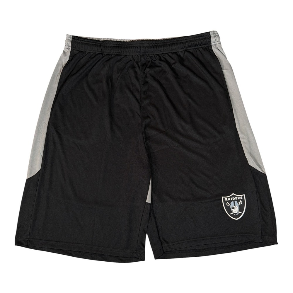Fanatics Raiders Shorts 2XLT‎ Mens Black Gray NFL Las Vegas Athletic NWT